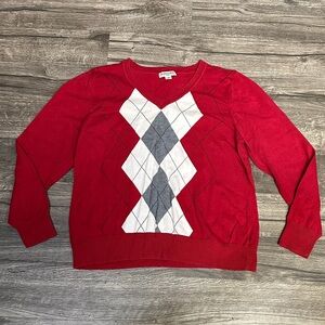 St. John's Bay Red Argyle Sweater